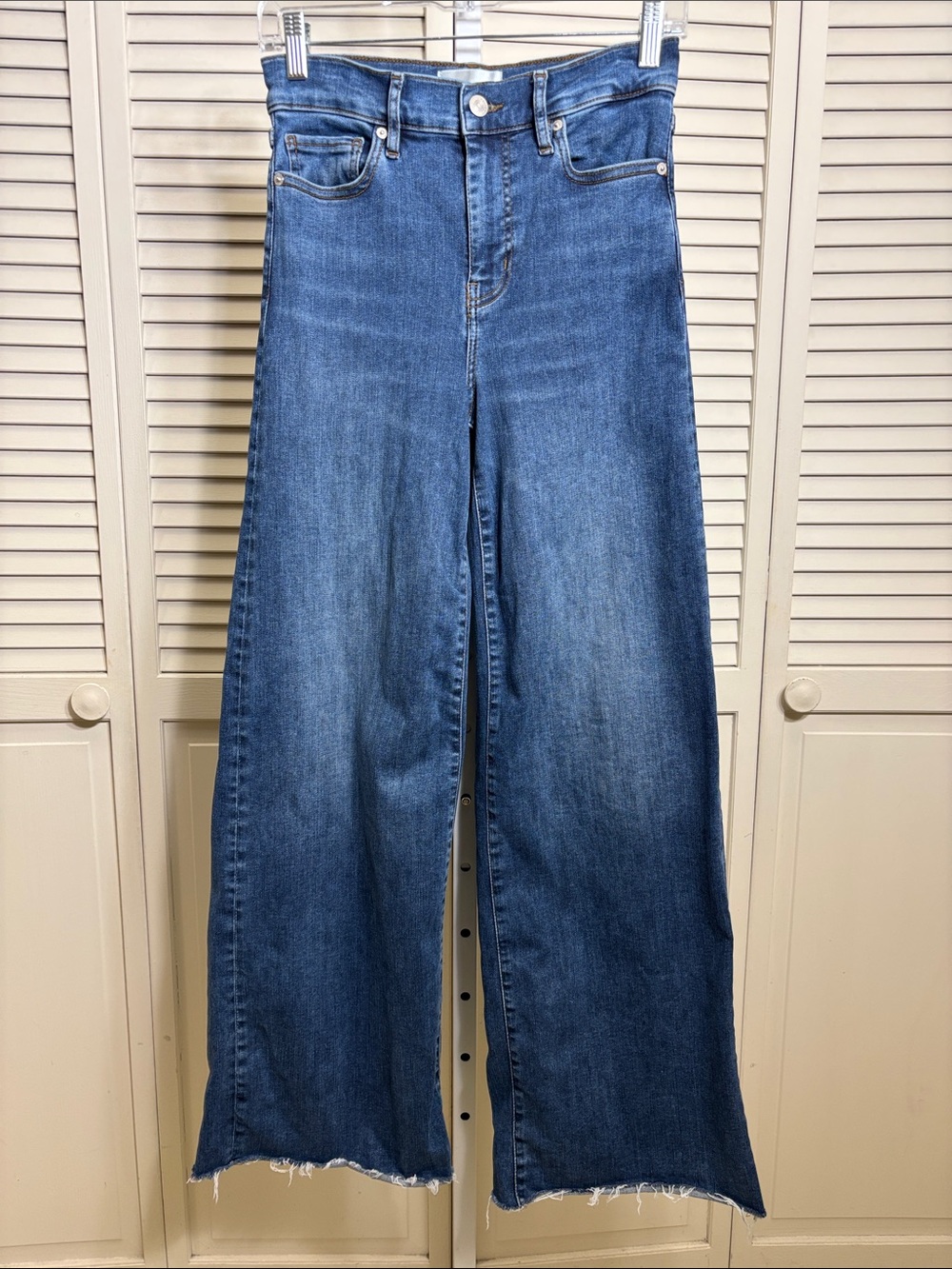 Frame Le Slim Palazzo Raw Hem High Waist Wide Leg Jeans Size 26